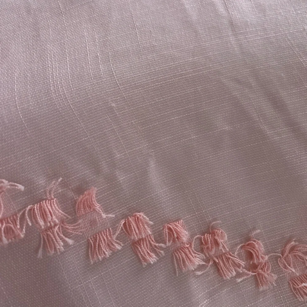 Pillowfort Coral Blackout Curtain with Tassels - Picture 5 of 6